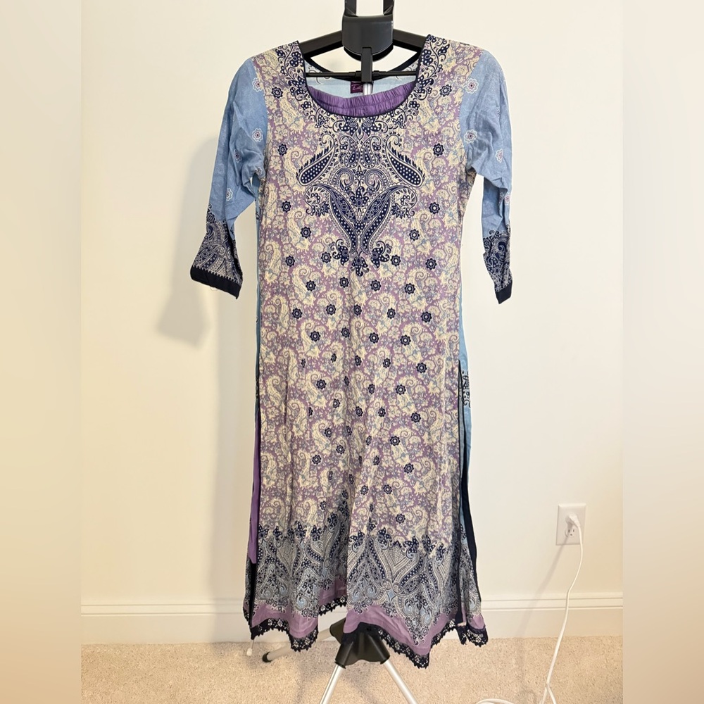 Elegant Blue and Purple Women's Salwar Kameez